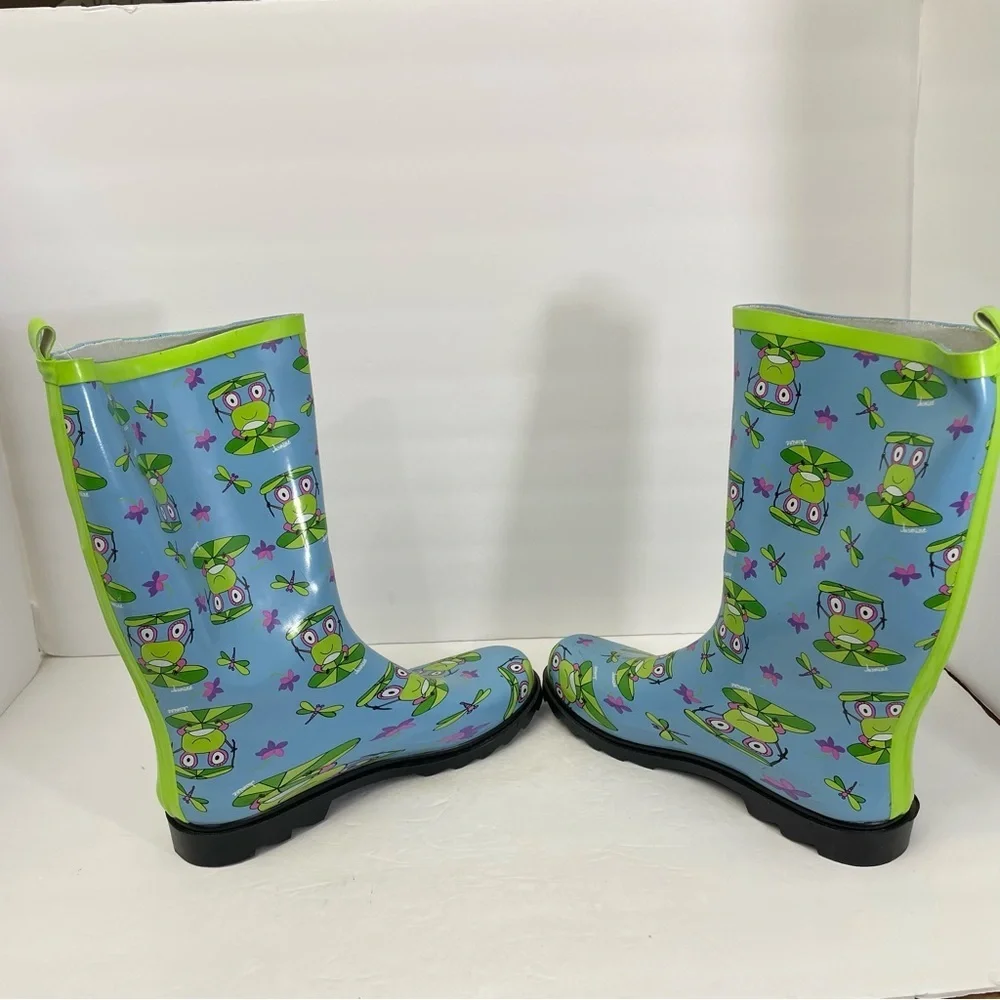 NWT Kids Art Project women’s size 10 frog print rain boots